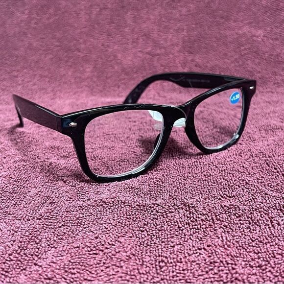 Jeffrey Banks Designer Men's Black Reading Glasses +1.50 NWOB - Picture 2 of 16